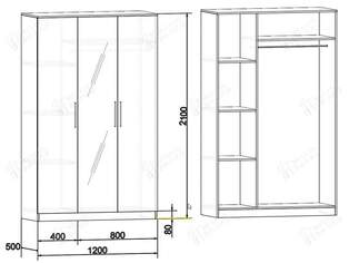 Распашной шкаф Глянец 22