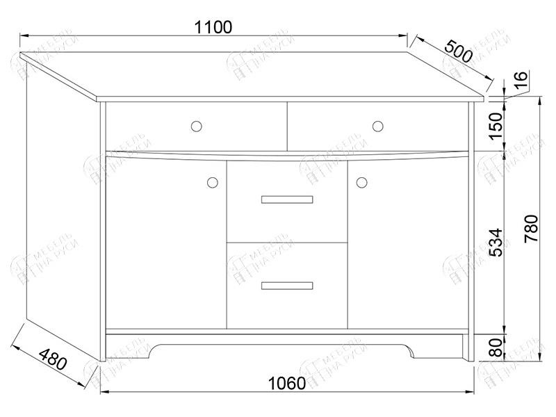 Проект комода с размерами и деталировкой