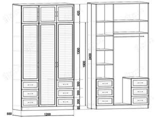Распашной шкаф Жалюзи ТР 7