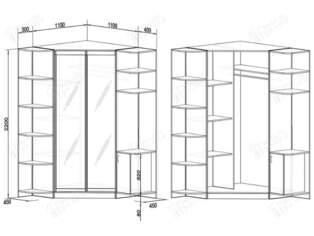 Шкаф угловой Наполеон 1.3