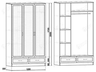 Распашной шкаф Жалюзи ТР 3