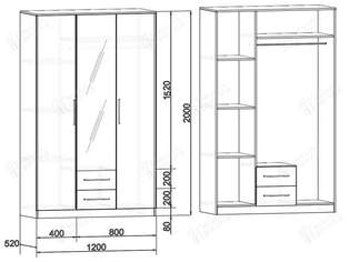 Распашной шкаф Глянец 2