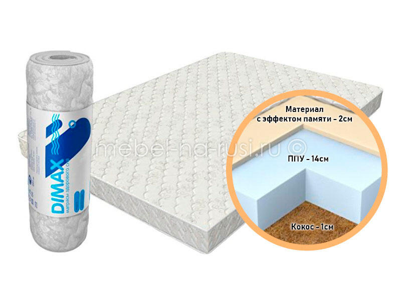Матрас Dimax Практик Чип Ролл 14 Мемо Кокос